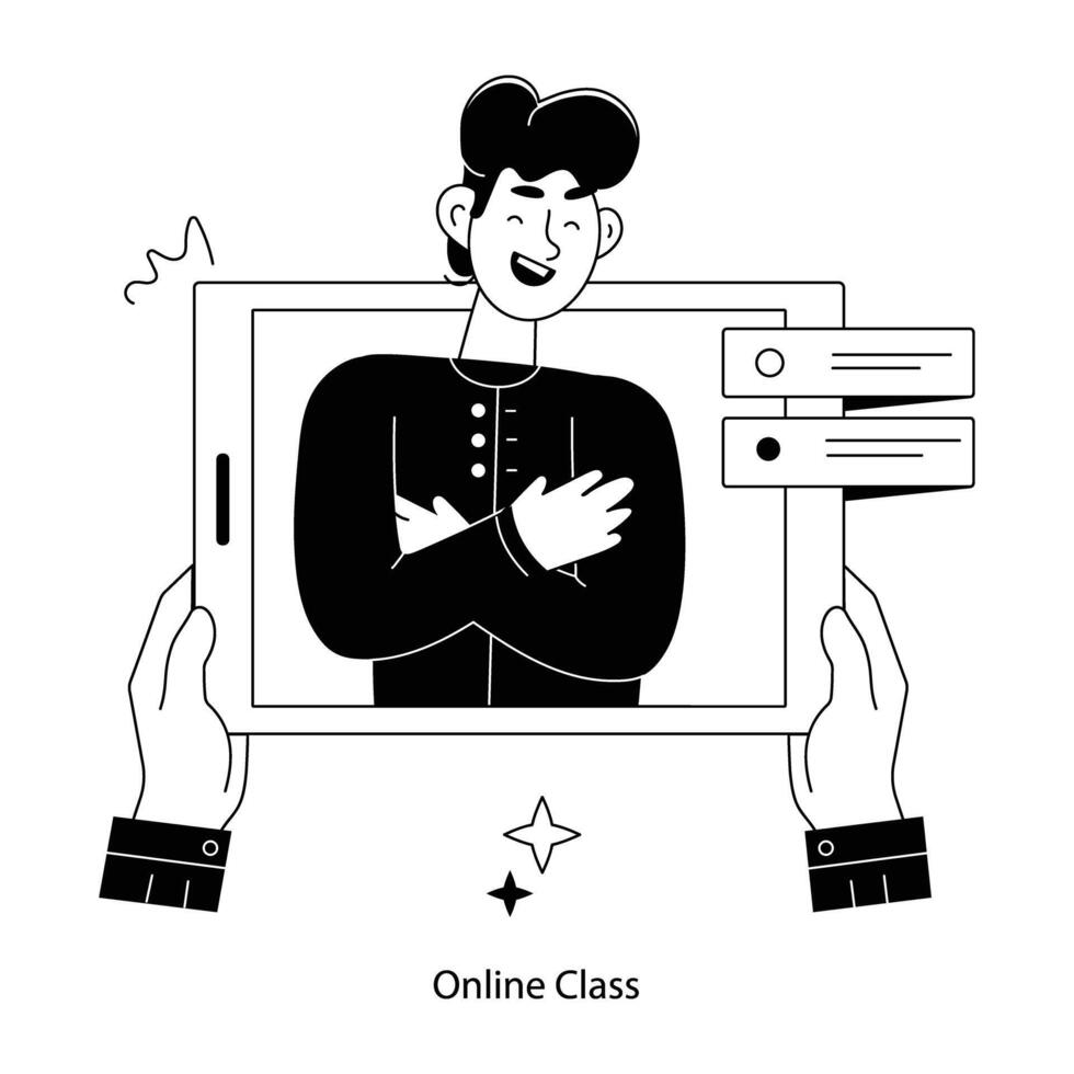 Trendy Online Class vector