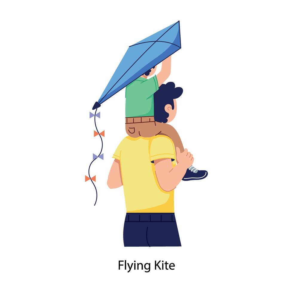 Trendy Flying Kite vector