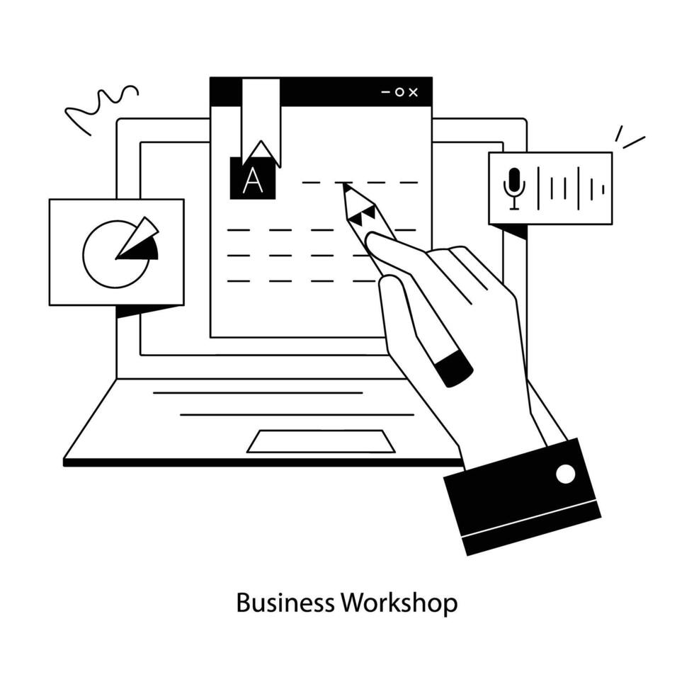 Trendy Business Workshop vector