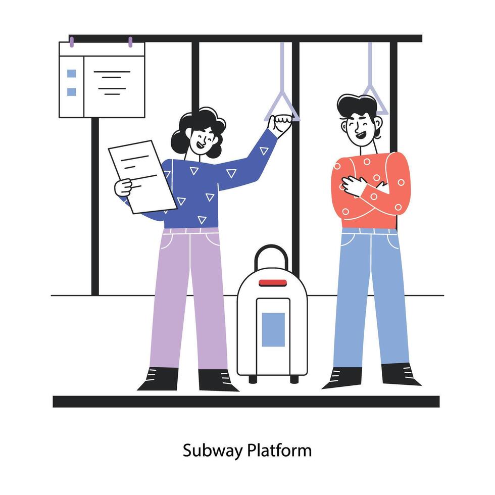 Trendy Subway Platform vector