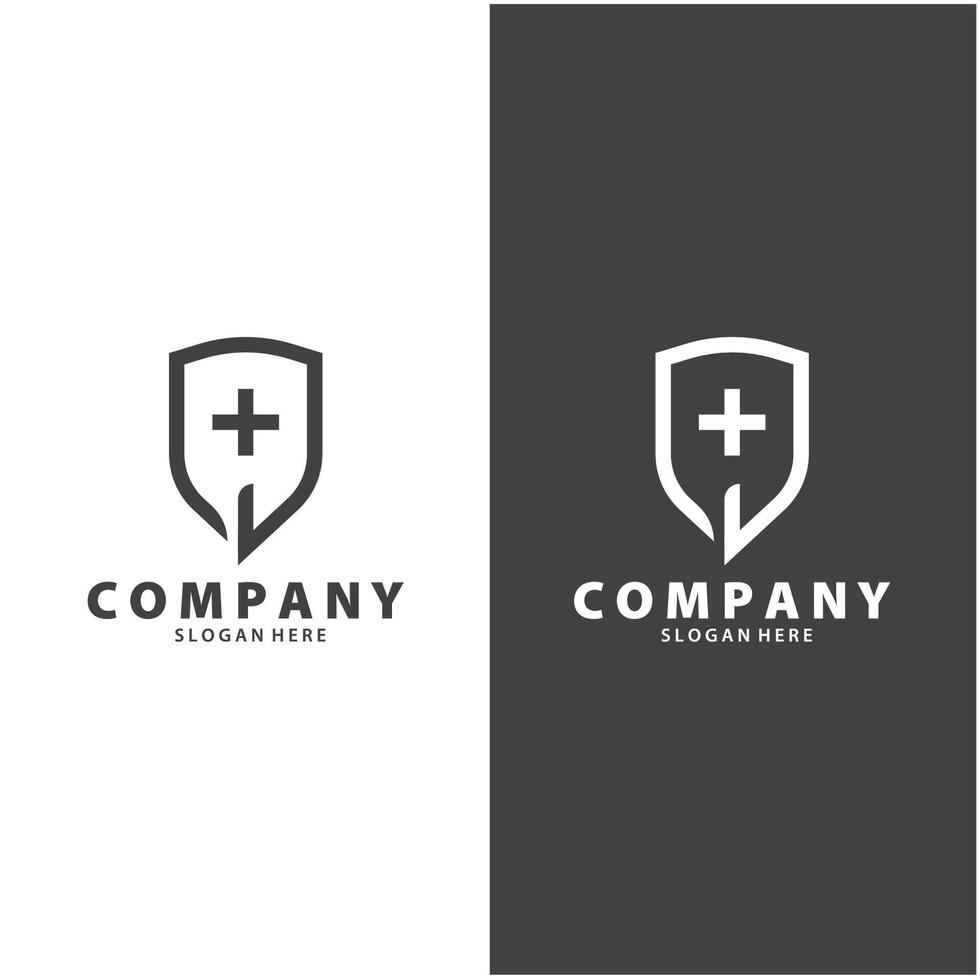 Protection logo with modern and unique shield concept vector
