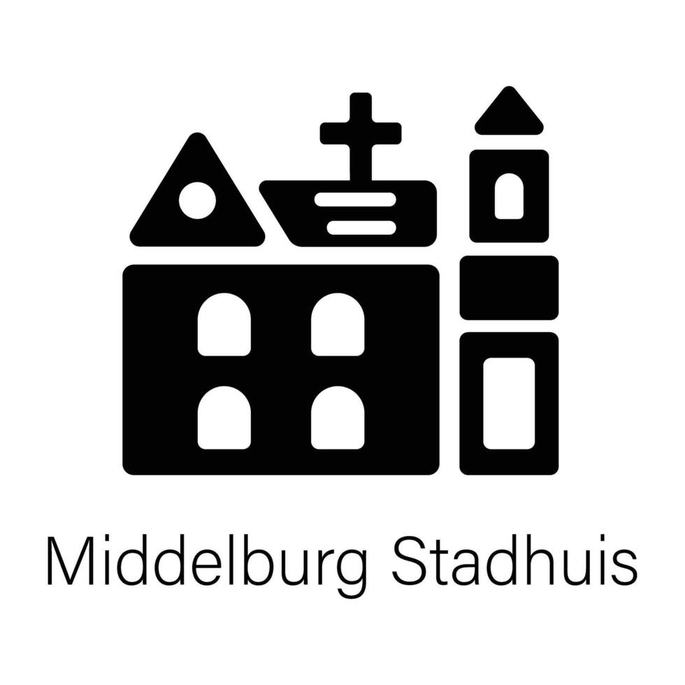 Trendy Middelburg Stadhuis vector