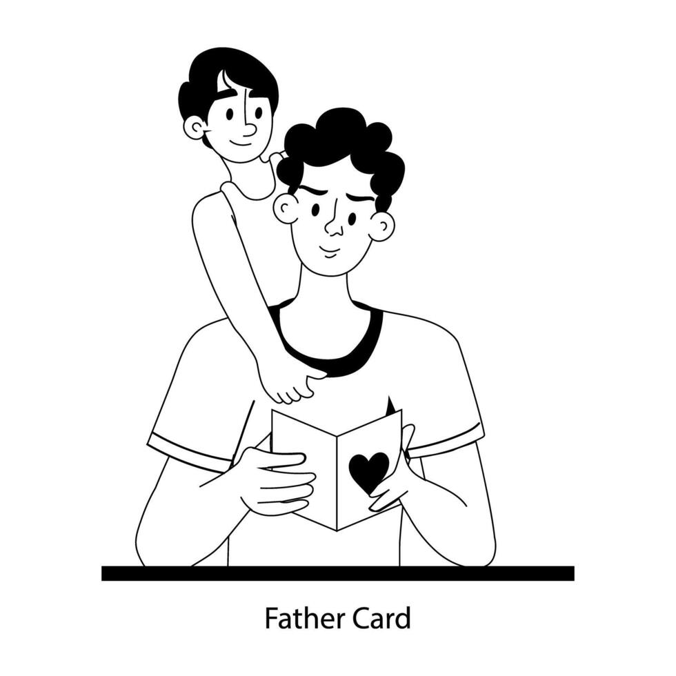 Trendy Father Card vector