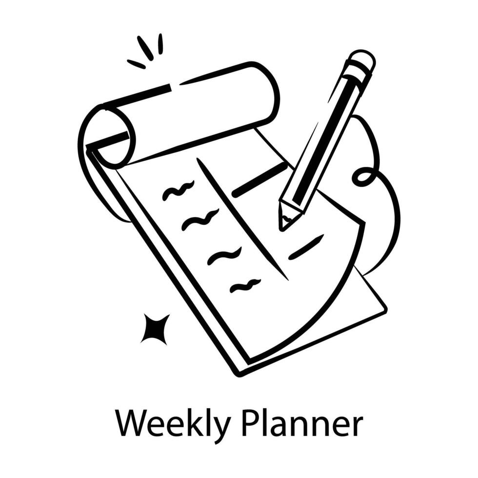 Trendy Weekly Planner vector