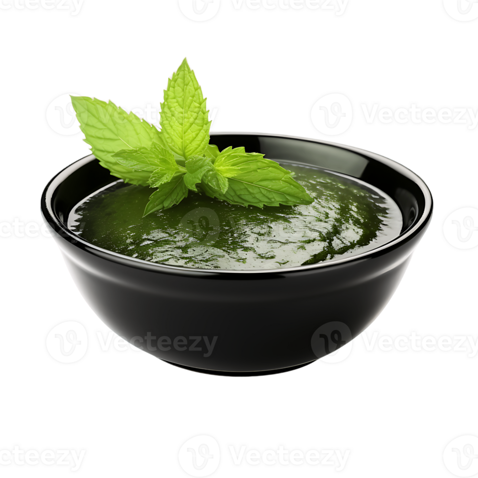 Authentic Mint Flavor Isolated Sauce on Transparent Background png