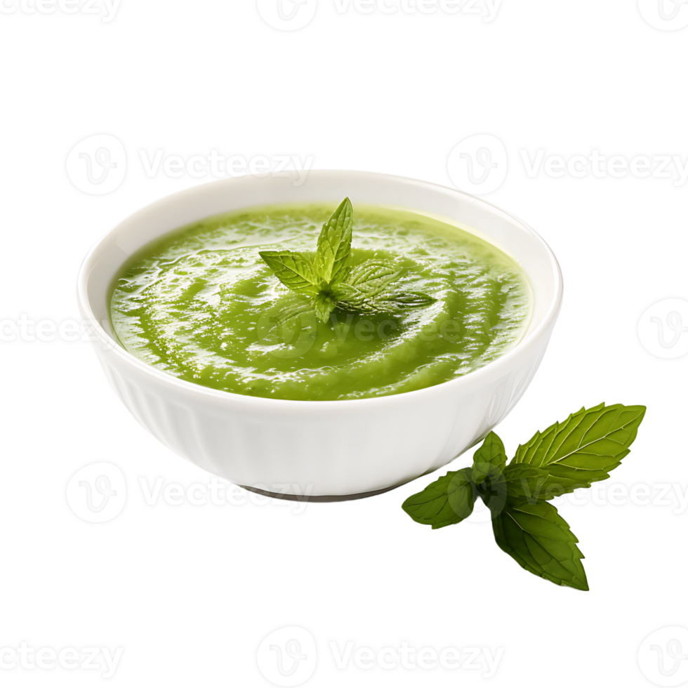 Authentic Herbal Flavor Isolated Mint Sauce with Transparency png