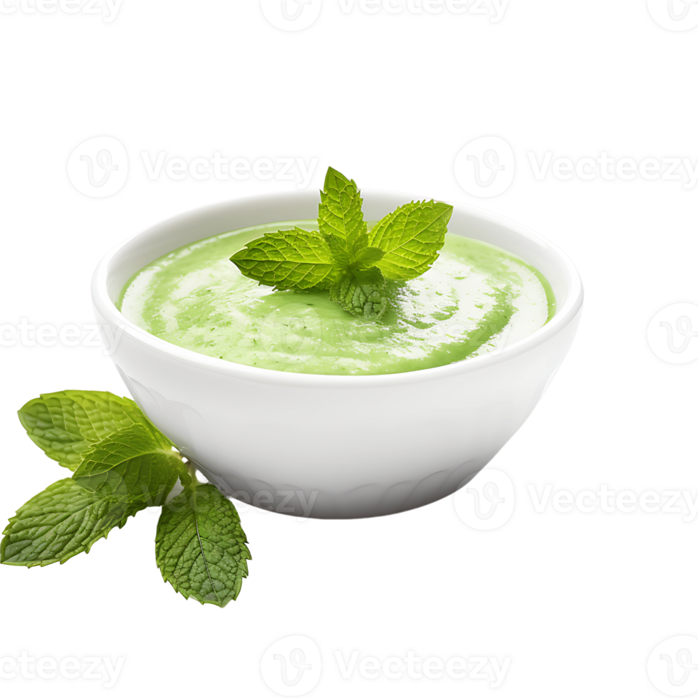 Savory Minty Sauce Isolated Bowl with Transparency png