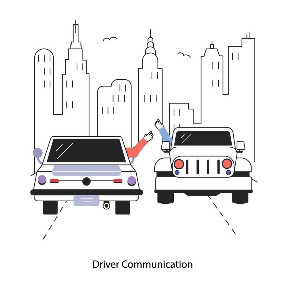 Trendy Driver Communication vector