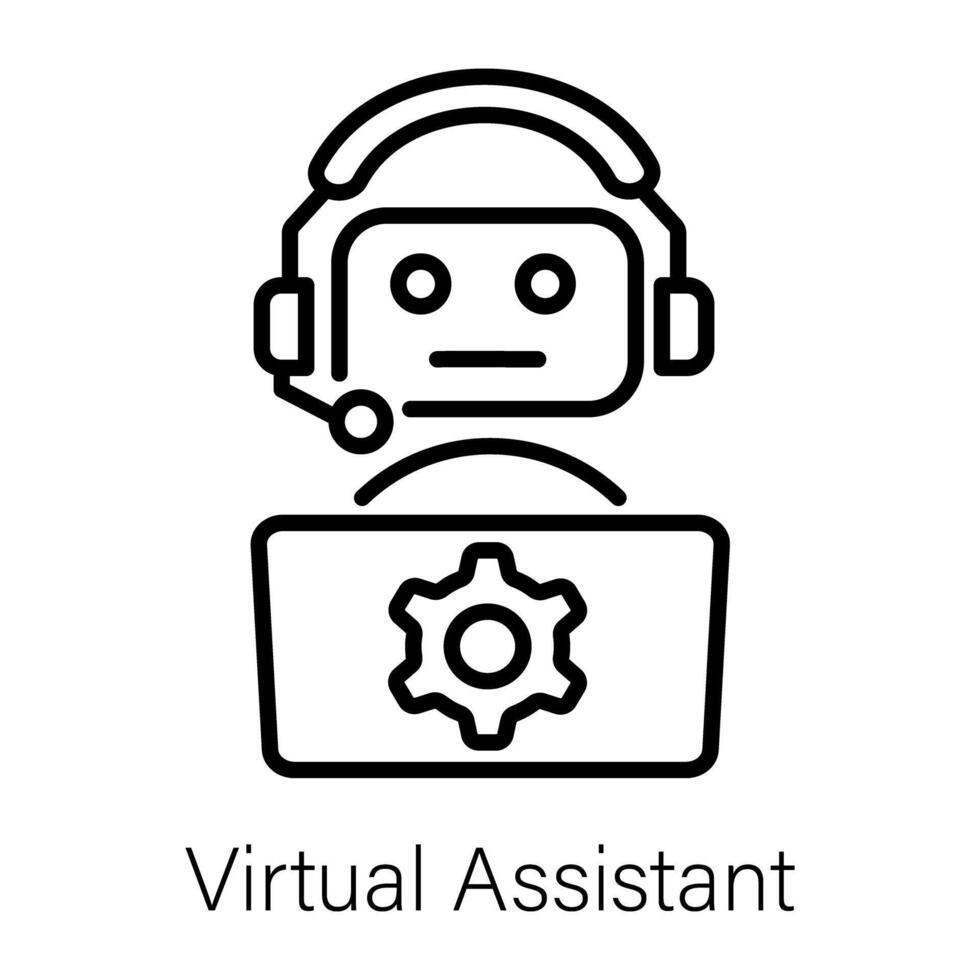 Trendy Virtual Assistant vector