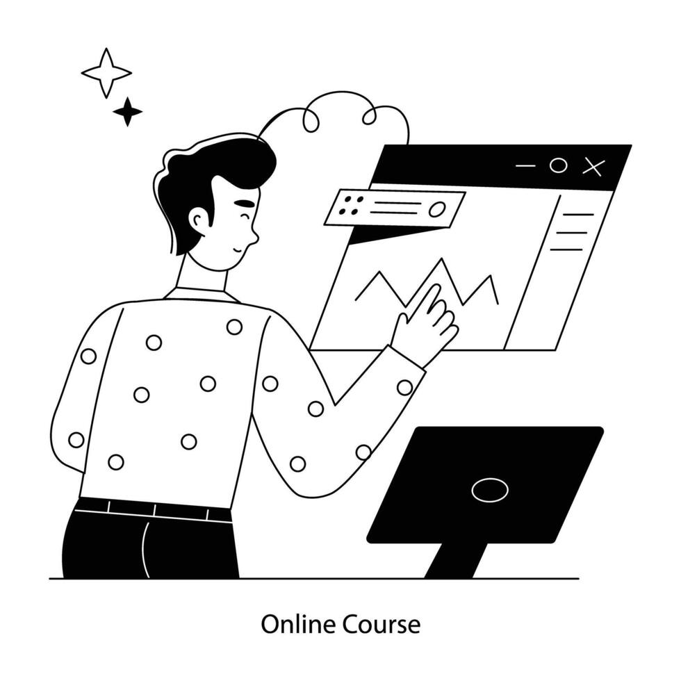 Trendy Online Course vector