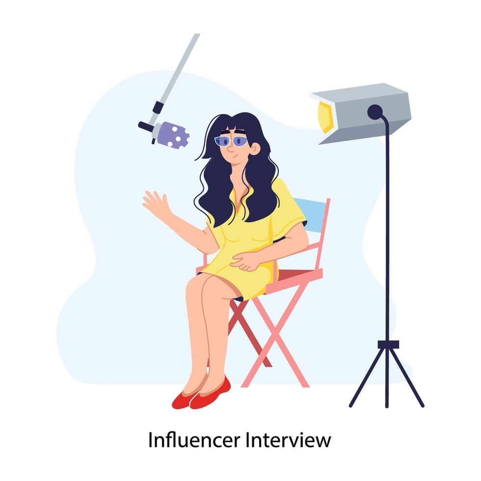 Trendy Influencer Interview vector