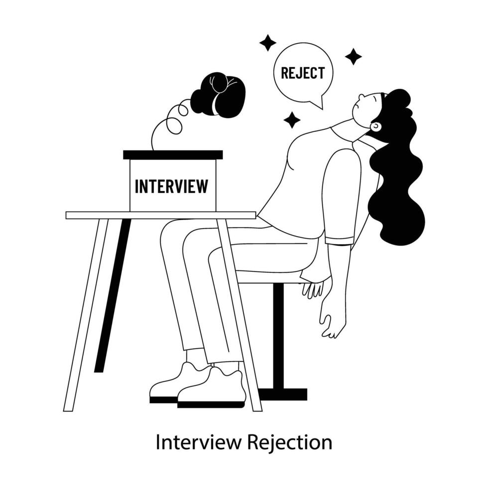 Trendy Interview Rejection vector