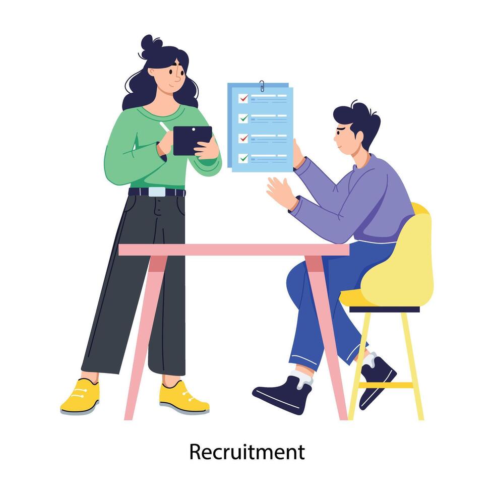 Trendy Recruitment Concepts vector