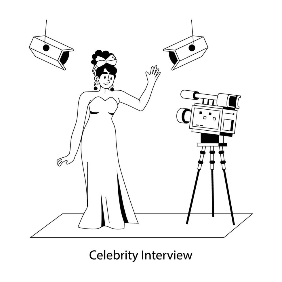 Trendy Celebrity Interview vector