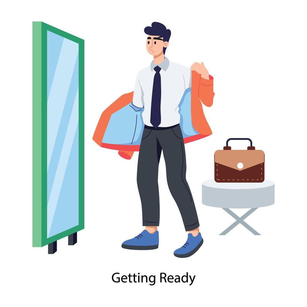 Trendy Getting Ready vector