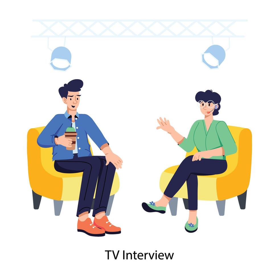 Trendy TV Interview vector