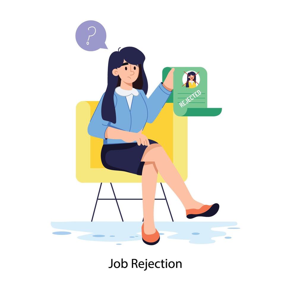 Trendy Job Rejection vector