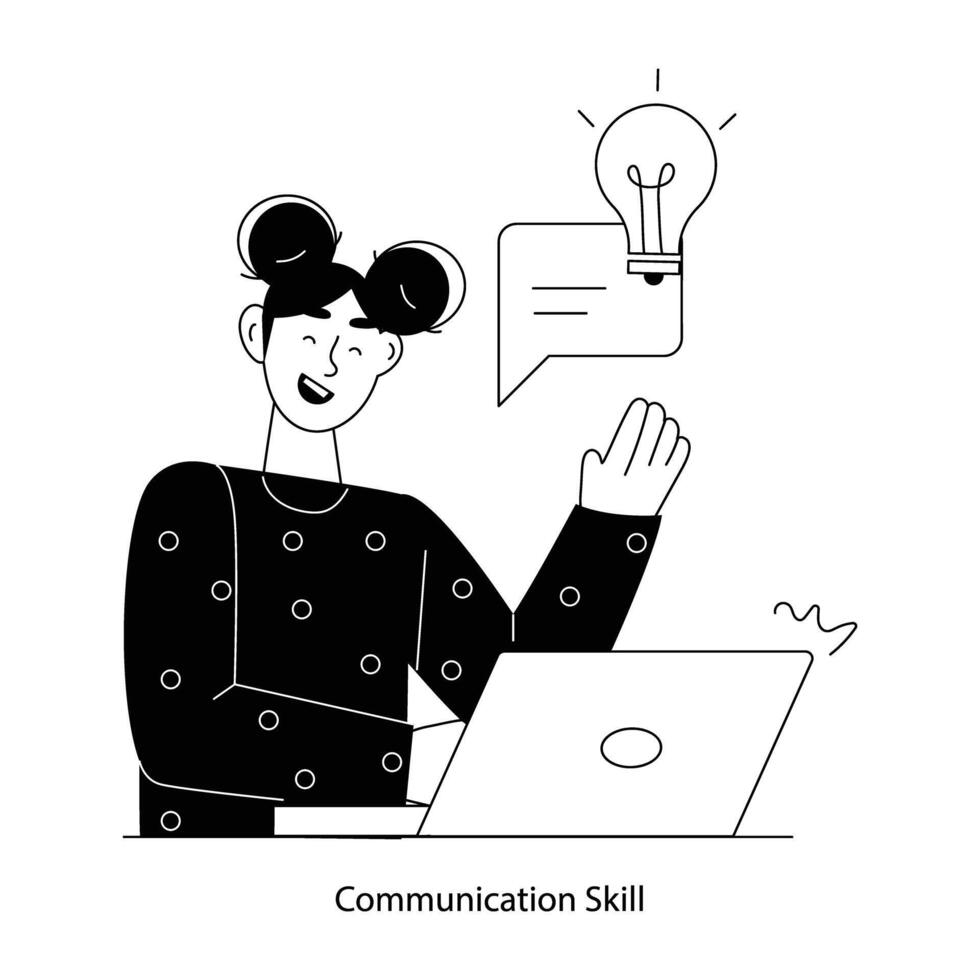 Trendy Communication Skill vector