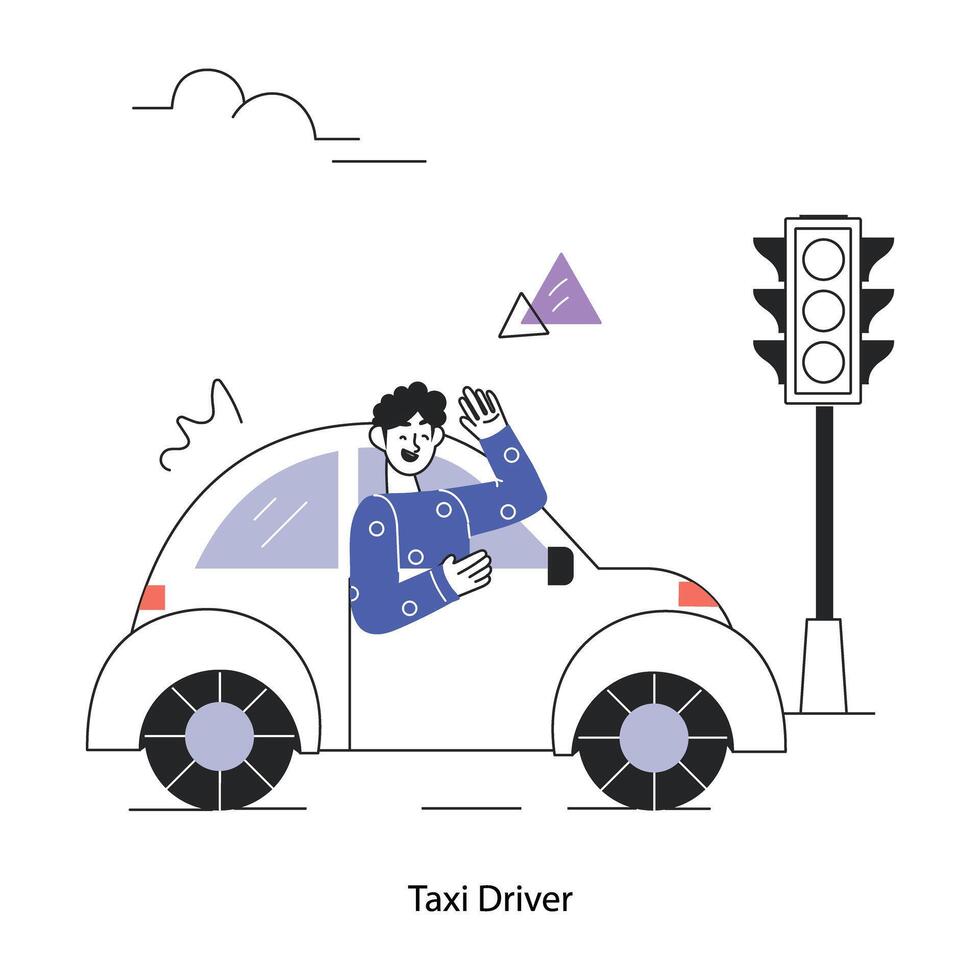 Trendy Taxi Driver vector