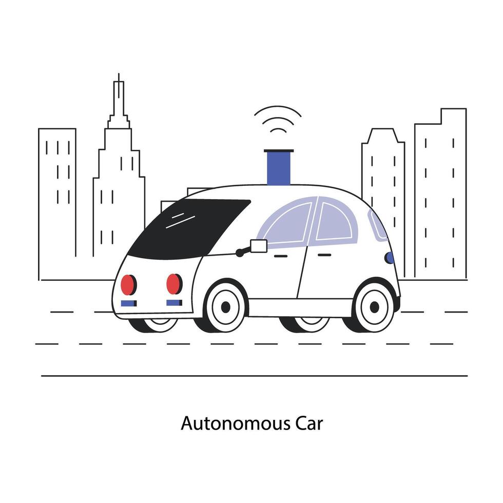 Trendy Autonomous Car vector