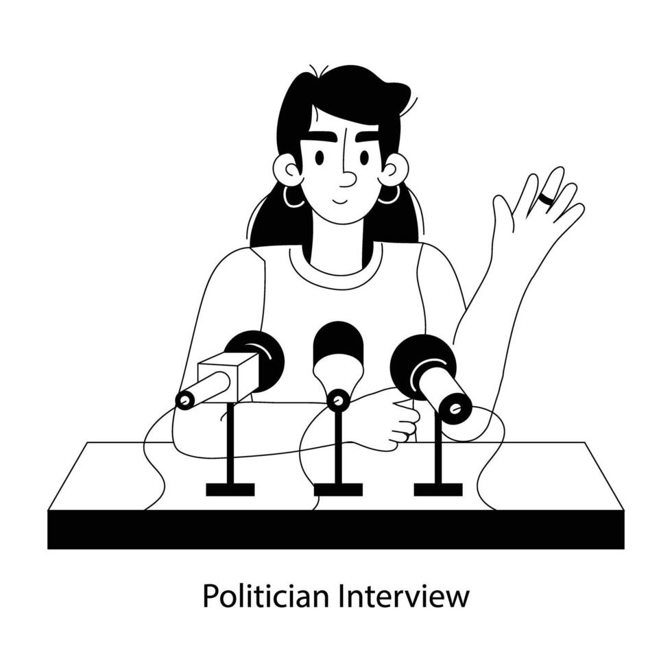 Trendy Politician Interview vector