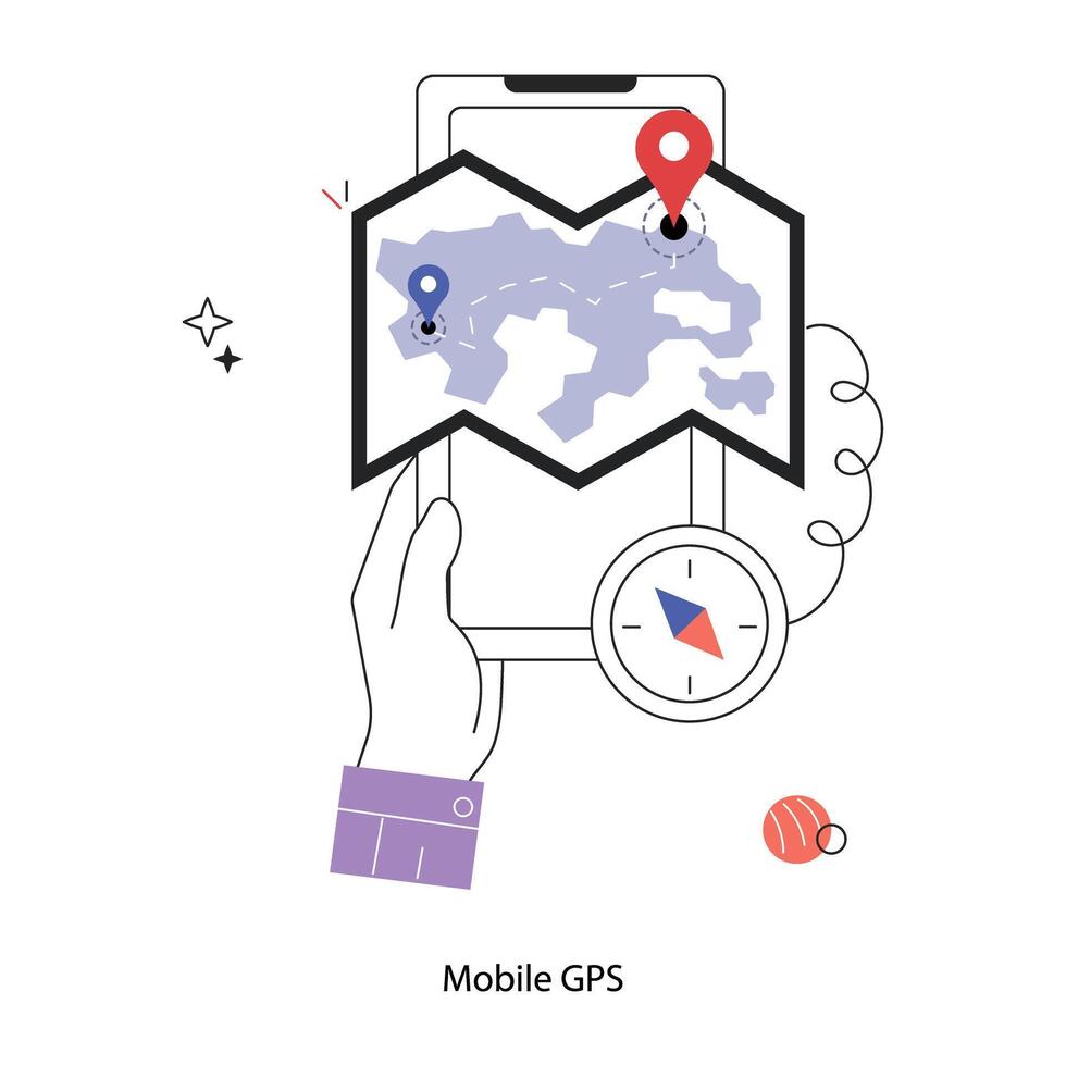 Trendy Mobile GPS vector