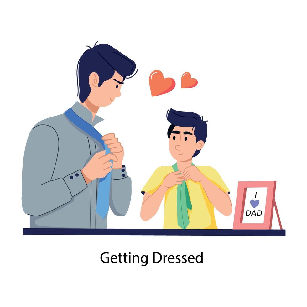 Trendy Getting Dressed vector