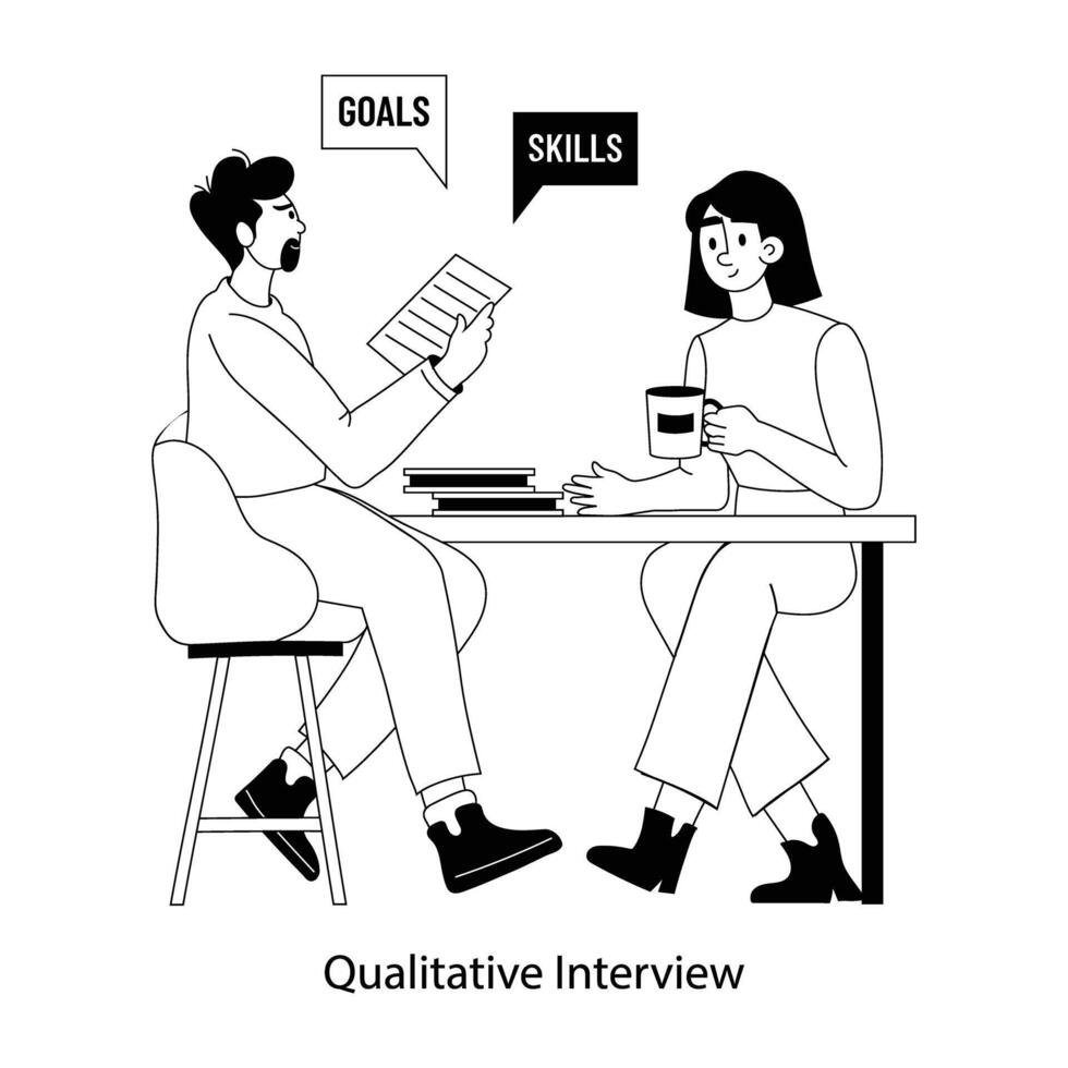Trendy Qualitative Interview vector
