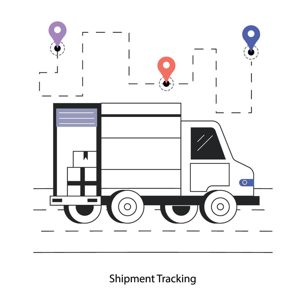 Trendy Shipment Tracking vector