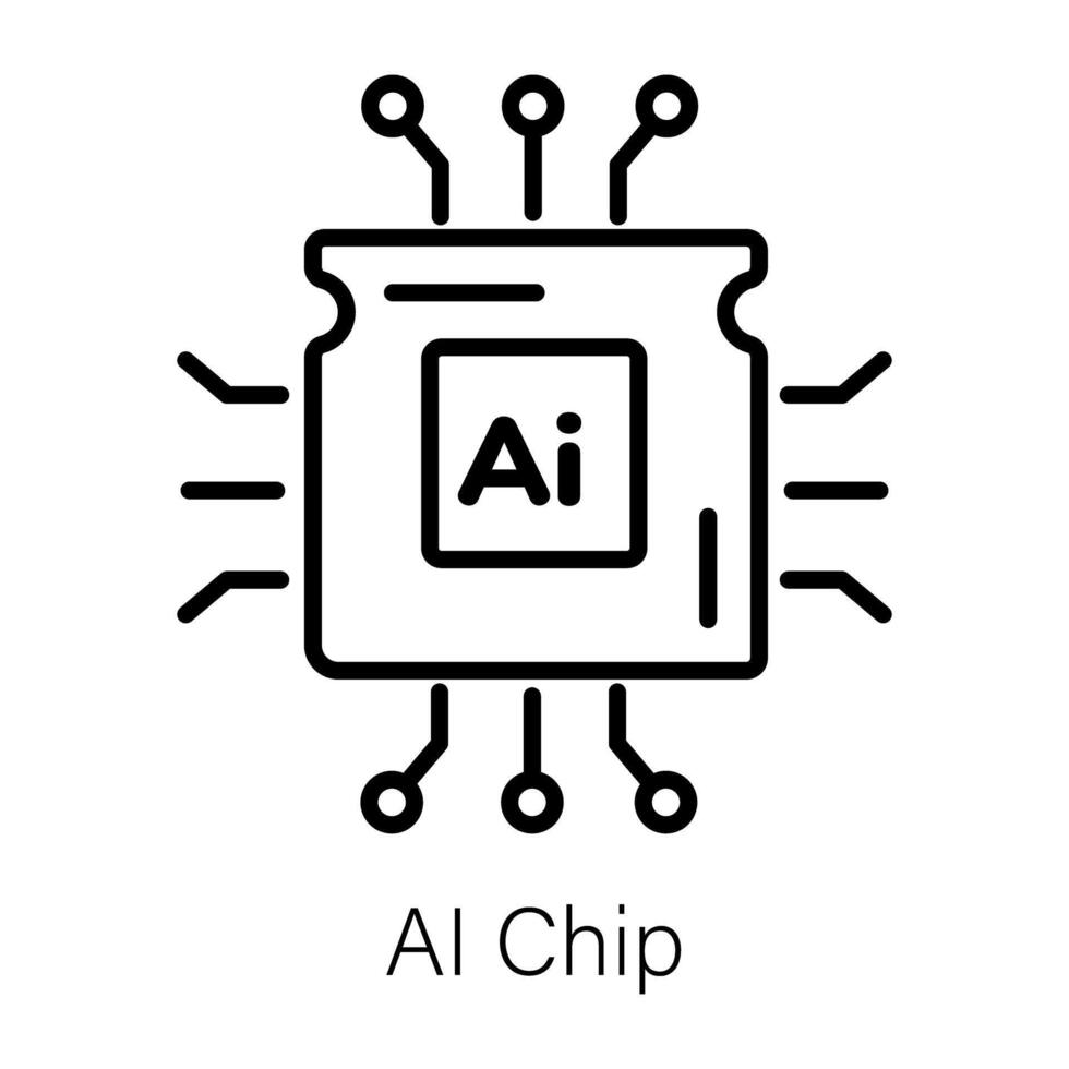 Trendy AI Chip vector