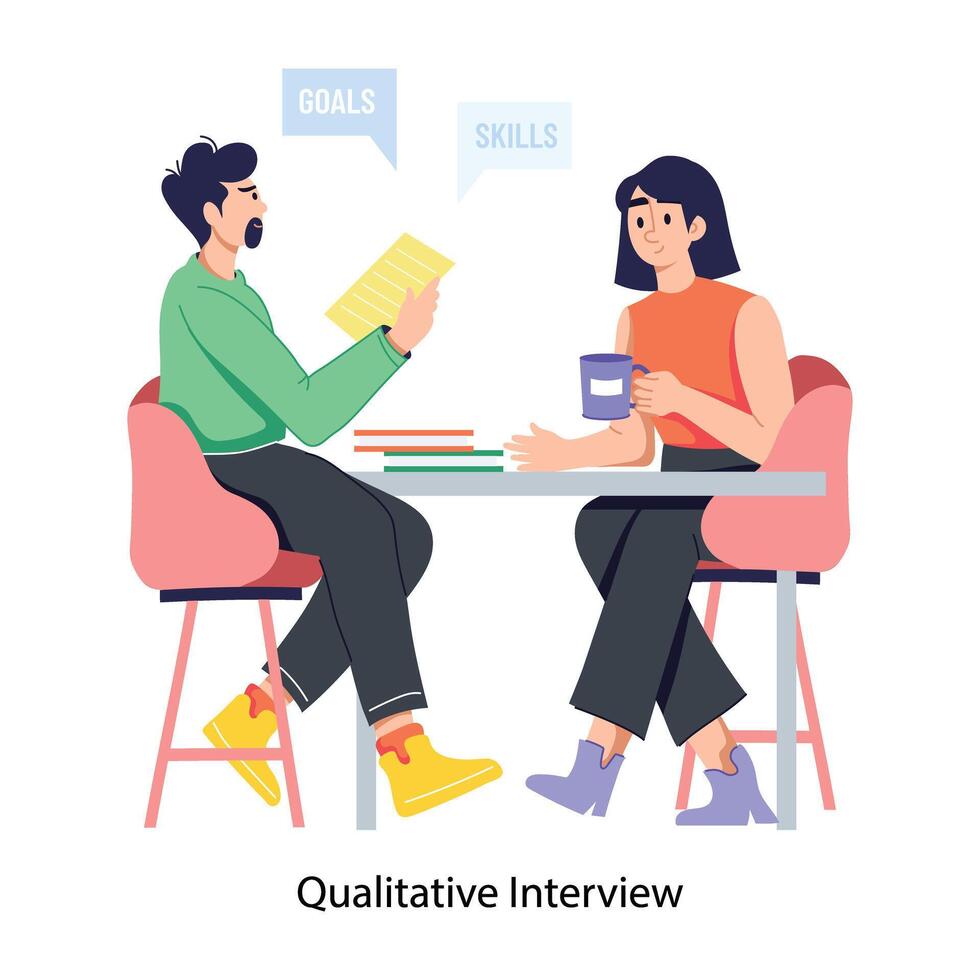 Trendy Qualitative Interview vector