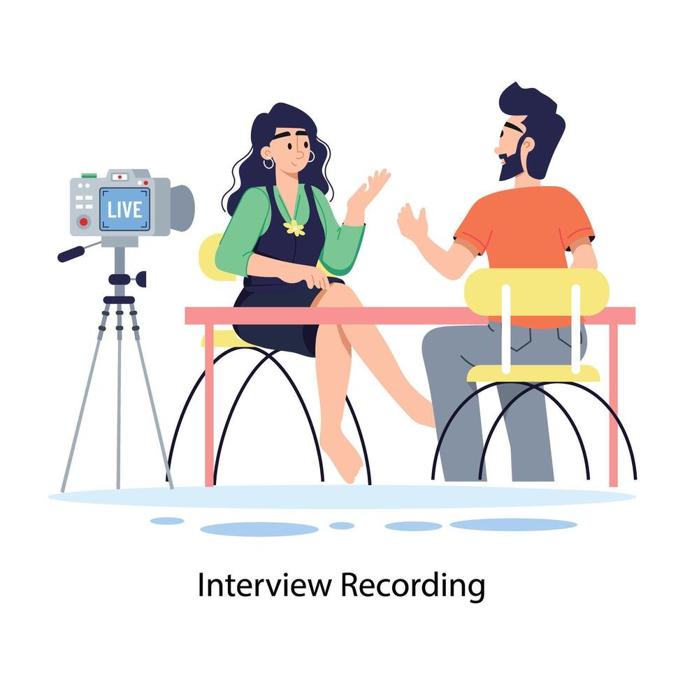 Trendy Interview Recording vector