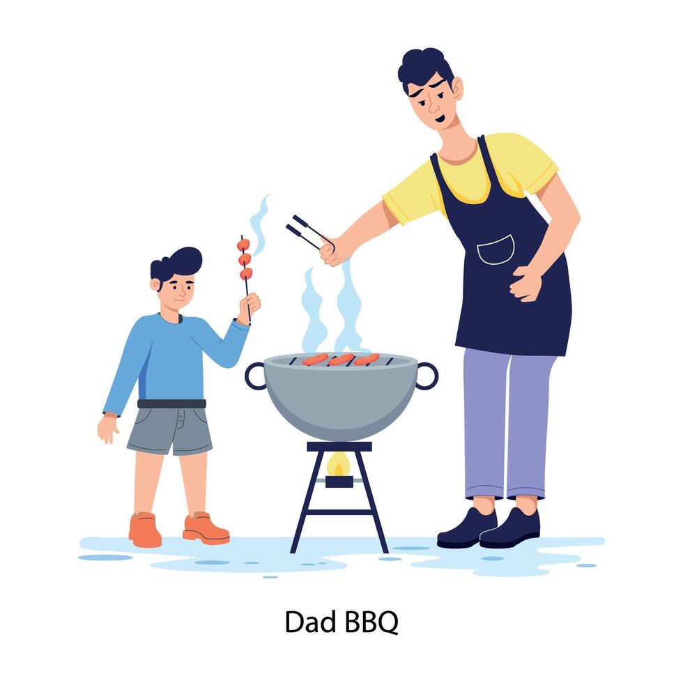 Trendy Dad BBQ vector