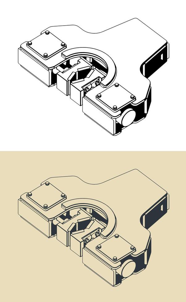 Drilling rig hydraulic clamp vector