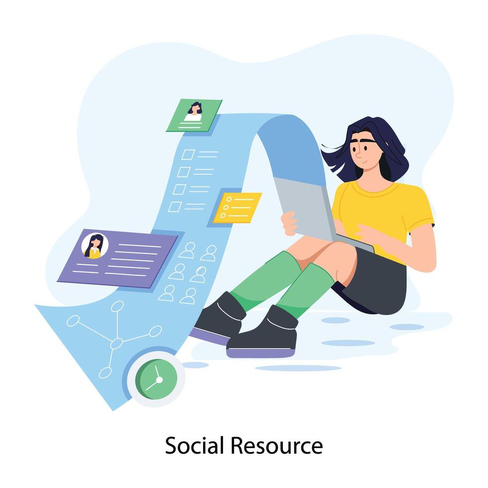 Trendy Social Resource vector