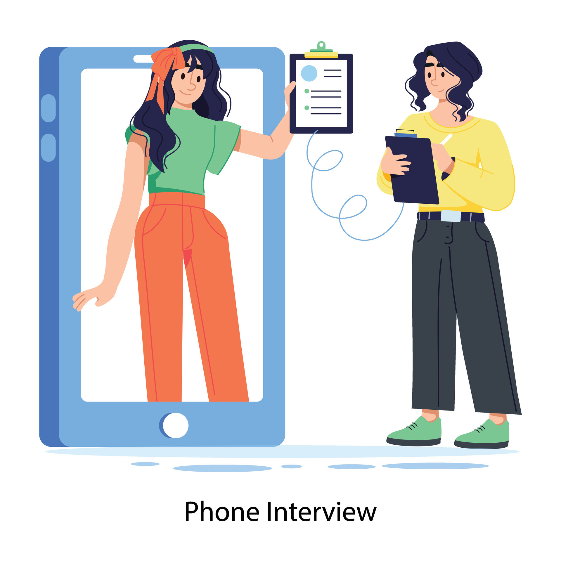 Trendy Phone Interview 45353631 Vector Art at Vecteezy