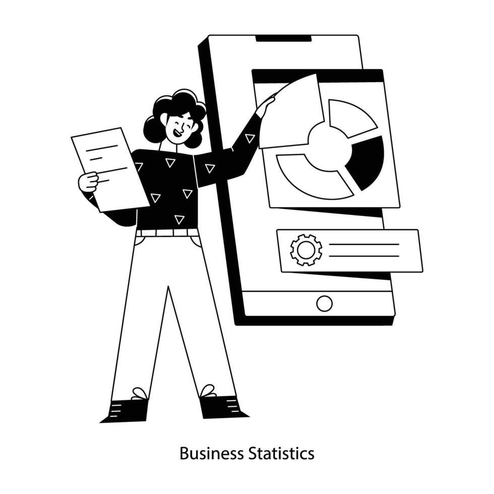 Trendy Business Statistics vector