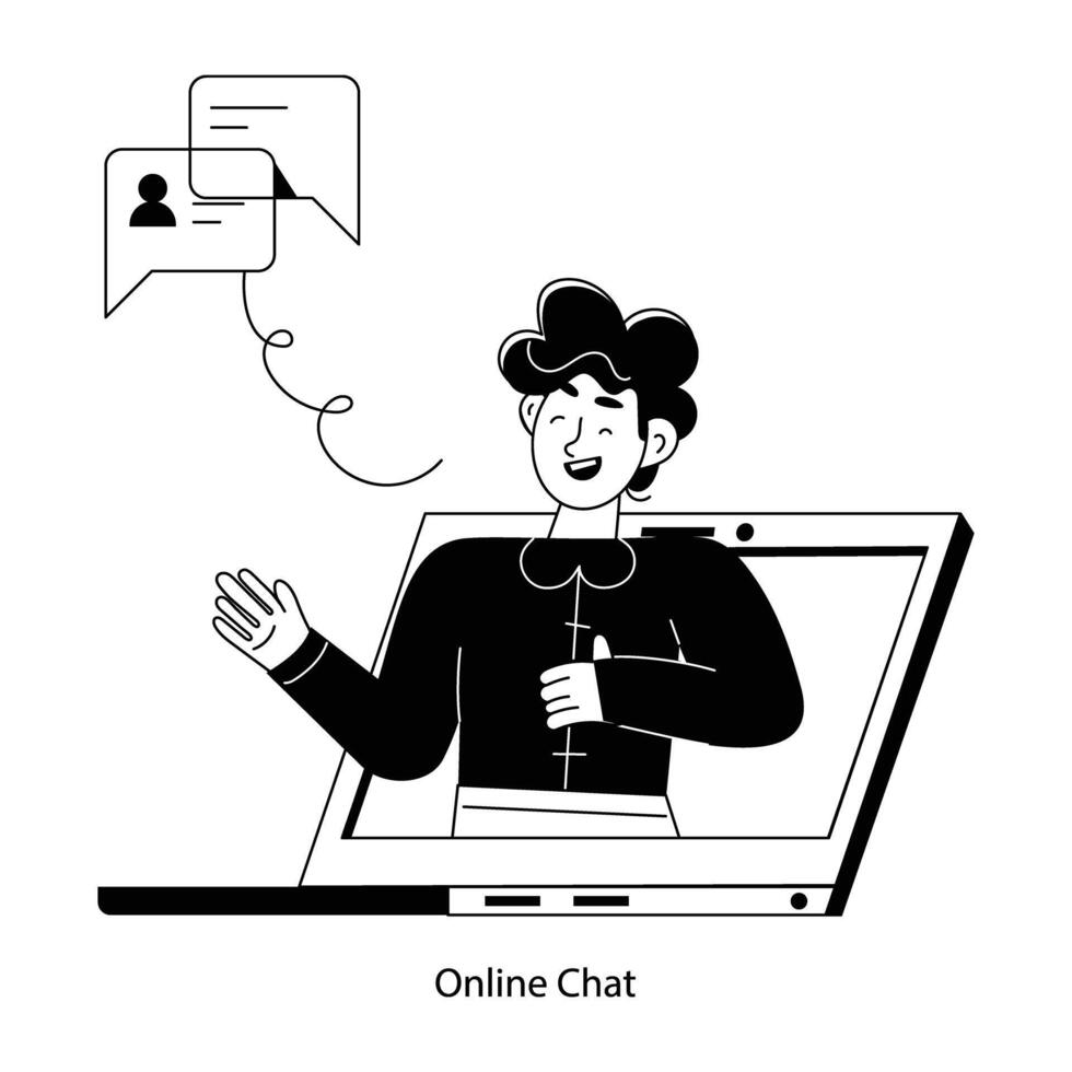 Trendy Online Chat vector