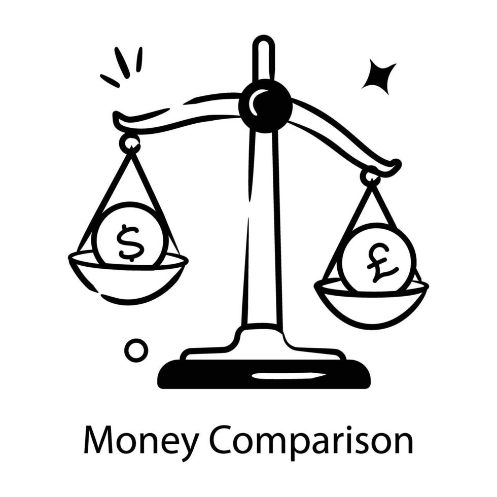 Trendy Money Comparison vector