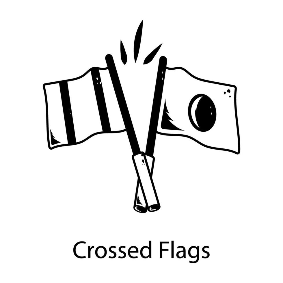 Trendy Crossed Flags vector