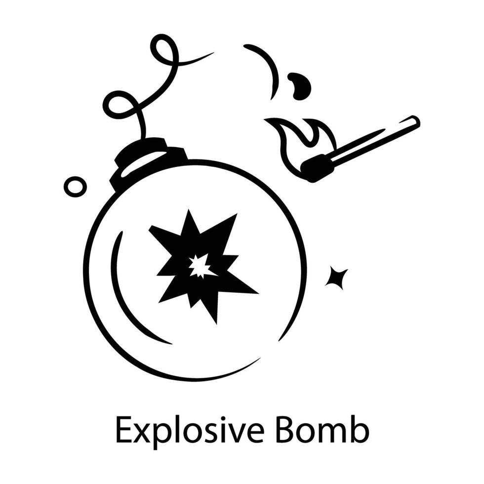 Trendy Explosive Bomb vector