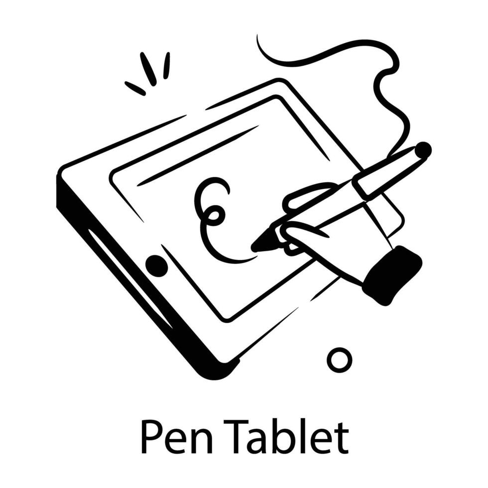 Trendy Pen Tablet vector