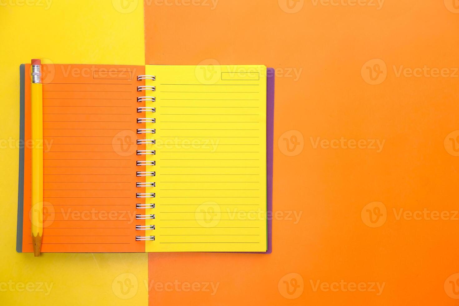 high angle view of open notepad on black background photo