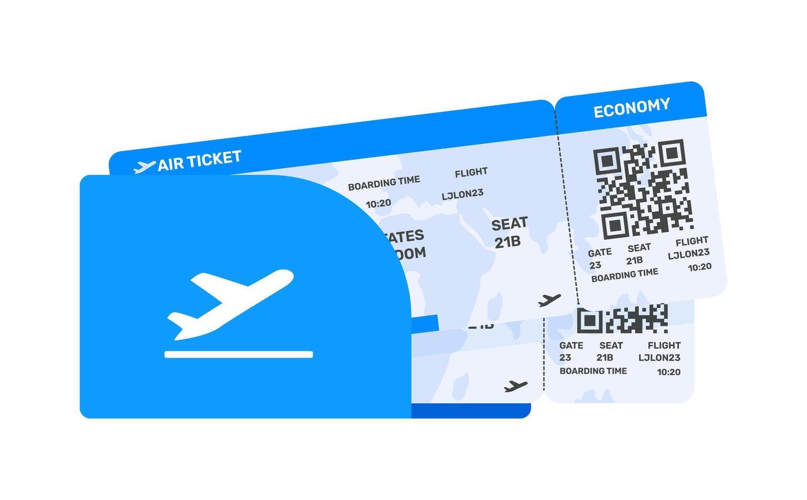 Boarding pass tickets. Airplane tickets. Fly and travel. Booking service. vector