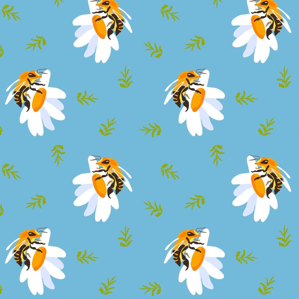 Summer background peonies dragonflyBlue seamless pattern spring white meadow flower green leaves ornament wrapping fabric wallpaper chintz muslin template vector