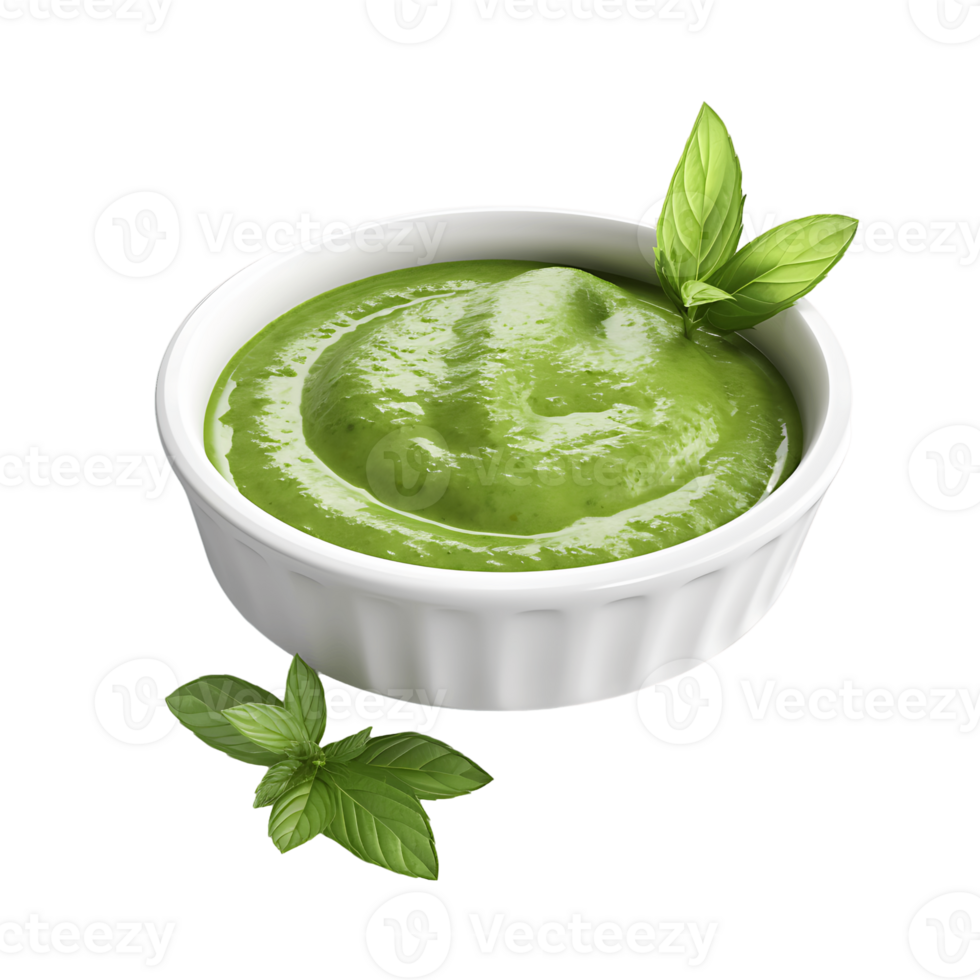 Fresh Mint Sauce Isolated on Transparent Background png