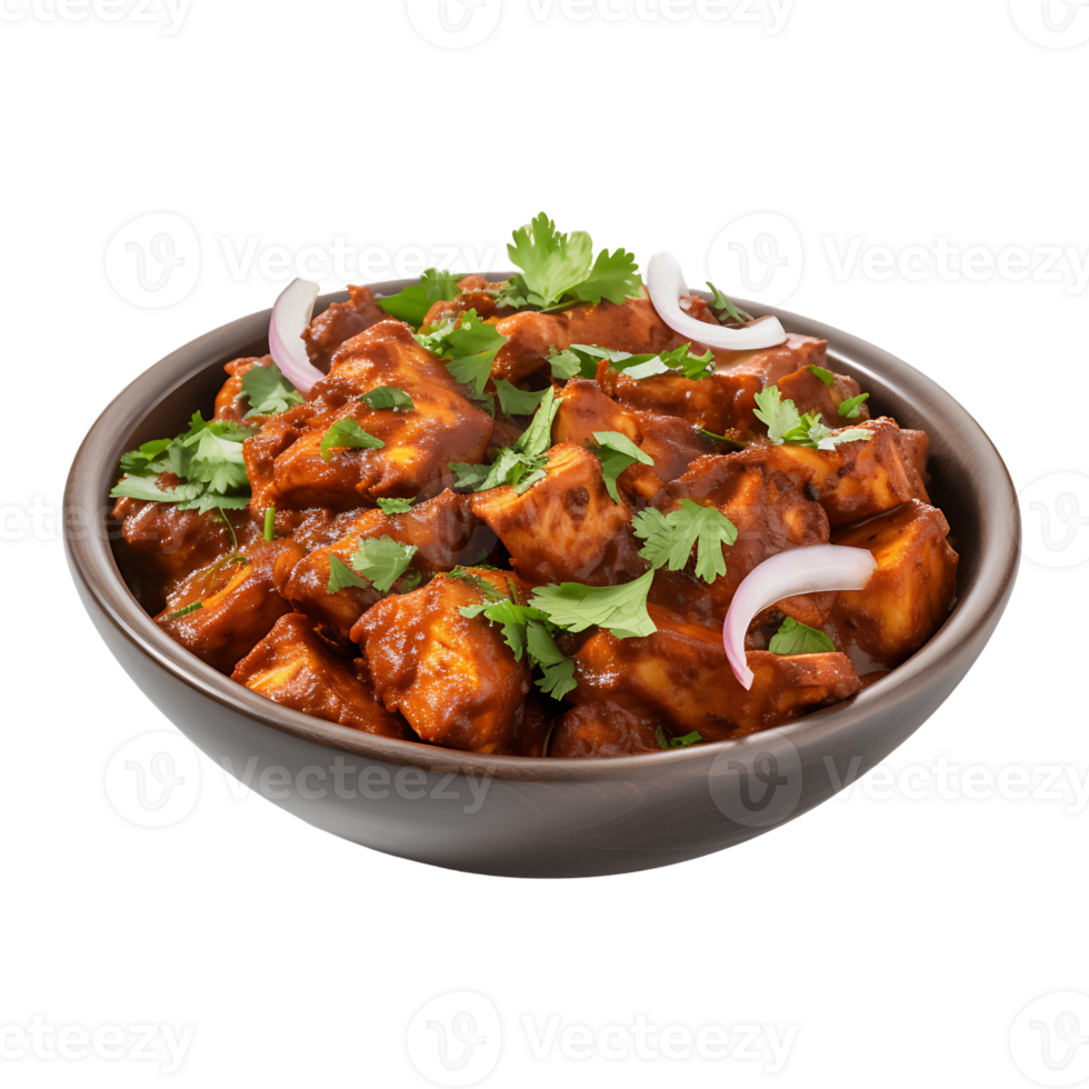 Exquisite Indian Flavor Isolated Chicken Tikka Masala on Transparent Surface png