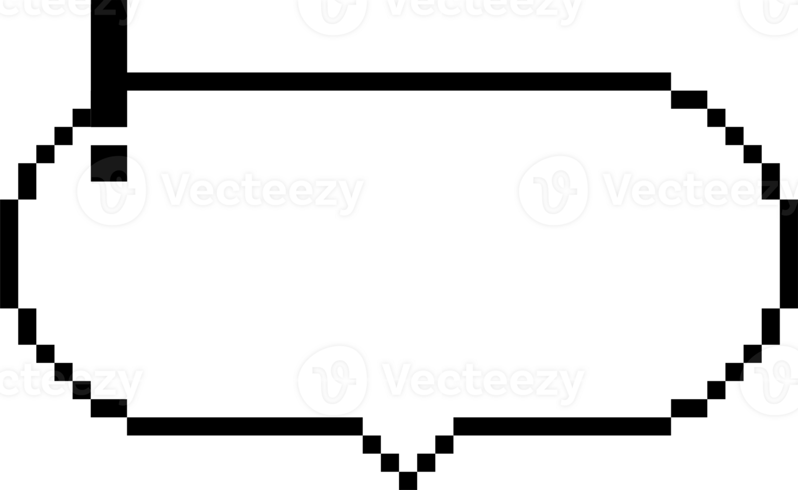 8bit retro game pixel speech bubble balloon icon sticker memo keyword planner text box banner png