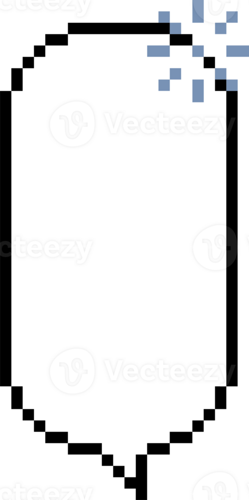 8bit retro game pixel speech bubble balloon icon sticker memo keyword planner text box banner png
