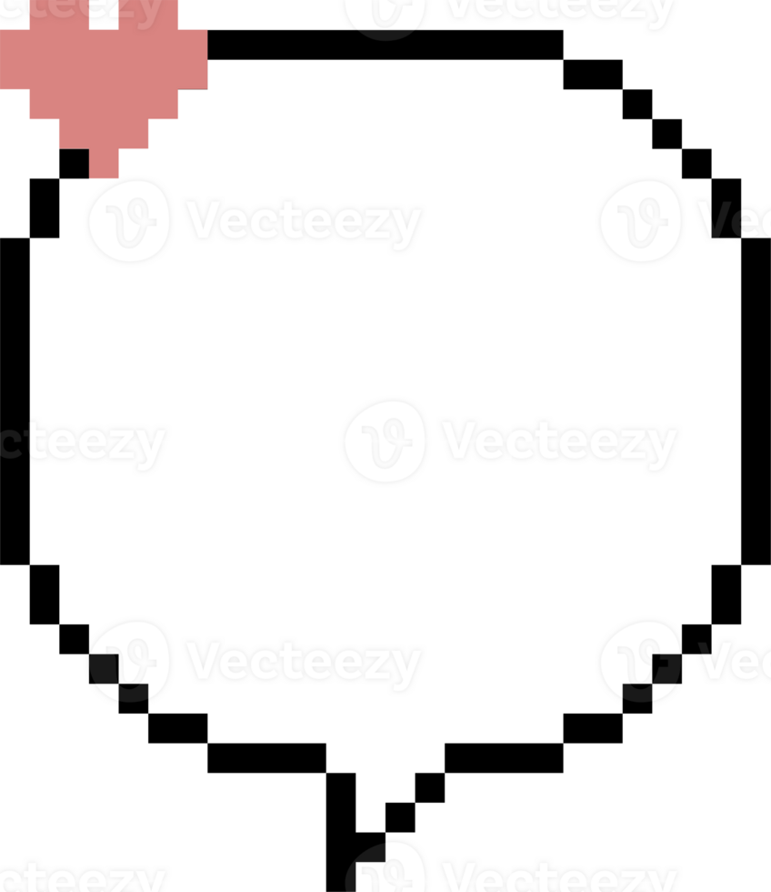 8bit retro game pixel speech bubble balloon icon sticker memo keyword planner text box banner png